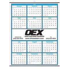 Year At A Glance Calendar With Center Ad Copy