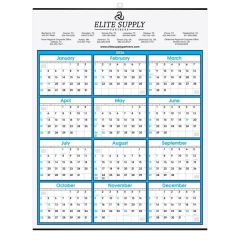 Year At A Glance Calendar With Top Ad Copy
