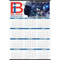Year-In-View Full-Color Pad & Imprint Calendar