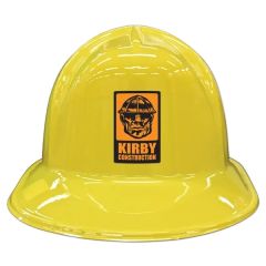Yellow Plastic Construction Helmet W/Custom Prtd Paper Icon