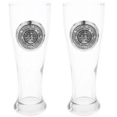 York Pilsner Glass With Medallion Set Of 2