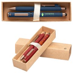 York Recycled Plastic Bronze Trim Pen Gift Set