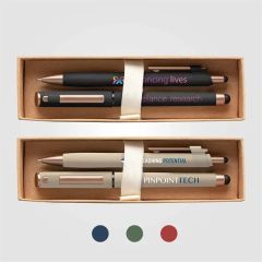 York Recycled Plastic Bronze Trim Pen Gift Set-Box Decorated