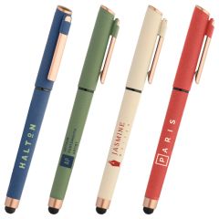York Recycled Plastic Bronze Trim Stylus Gel Pen-Colorjet