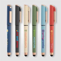 York Recycled Plastic Bronze Trim Stylus Gel Pen-Colorjet