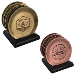 York Round Coaster Set With Display Caddy