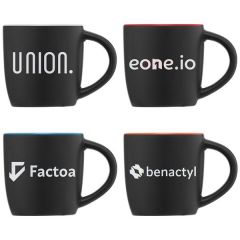 Zanzibar - 12 Oz. Matte Black Ceramic Mug With Colorpop