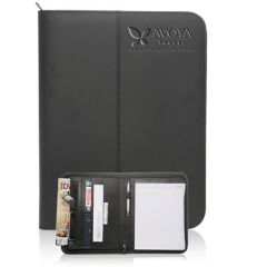 Zippered Black Leather Portfolios