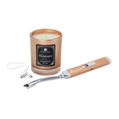 Zippo Rechargeable Lighter & 8 Oz Candle Gift Set