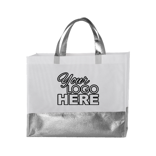 Branded Flair Metallic Accent Non-Woven Tote Bag from