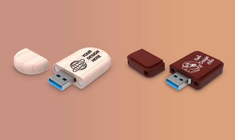 Custom Wood USB Flash Drives