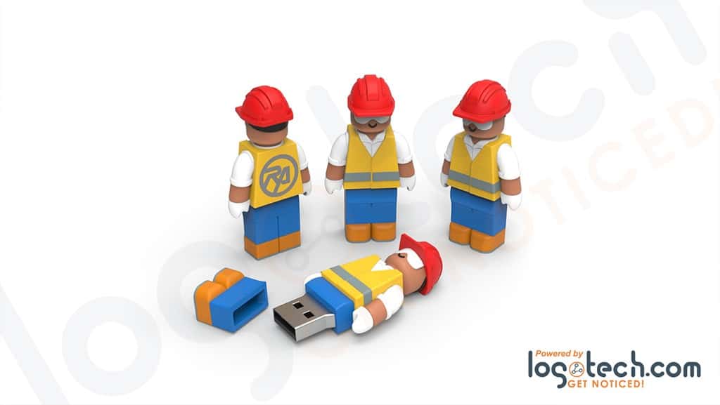 Construction Worker USB Flash Drive