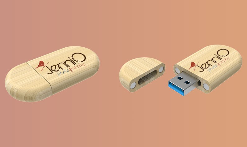 Custom Wooden Oval USB Flash Drives