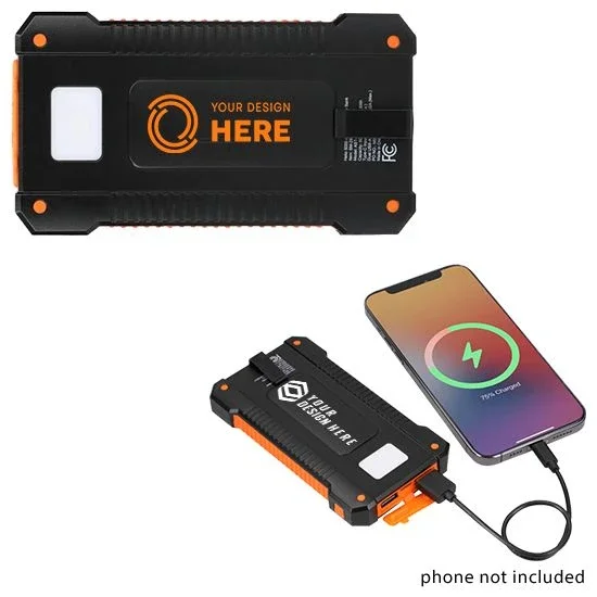 Customized Helio 5000 mAh Solar Power Bank by Logotech 138364