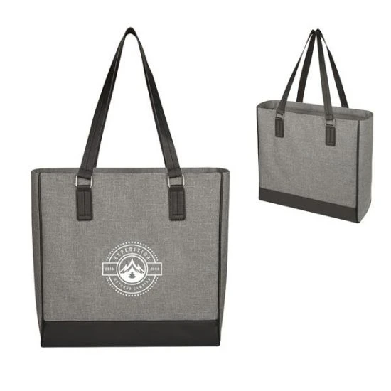 Personalized Regular Poly-Heathered Tote Bag by Logotech 116282