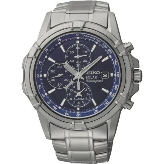Customizable Seiko Men's Solar Alarm Chronograph Watch from