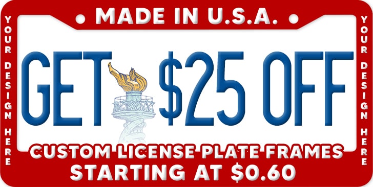 Made in USA license plate frames CTA