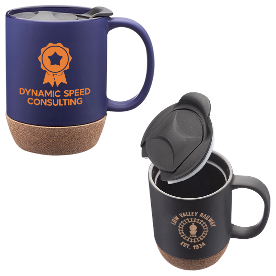 12 Oz Cork Bottom Ceramic Mug