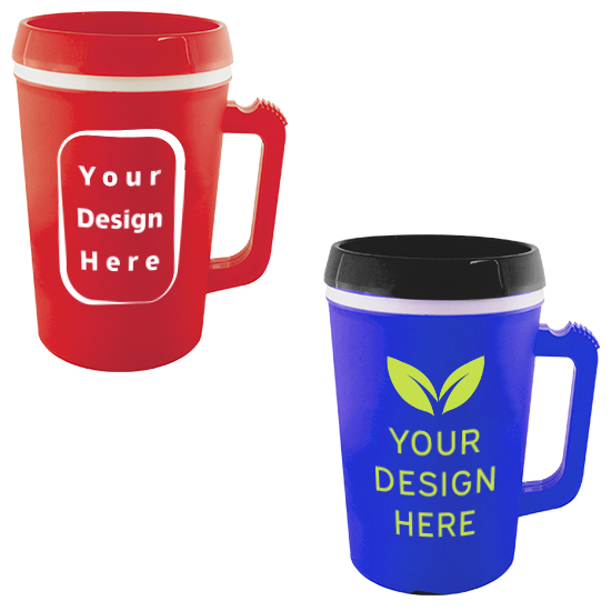 34 Oz Muscle Coffee Mug With Spill-Resistant Lid