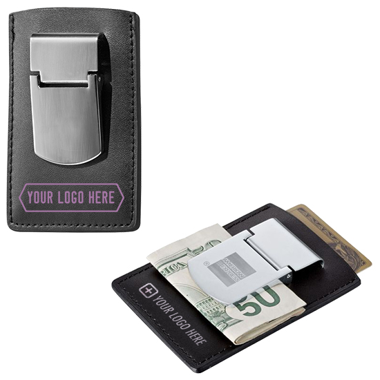Custom Zippo Spring Loaded Leather Money Clip by Logotech 104795